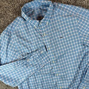 Vineyard Vines Men's Medium Performance Classic Whale Button Shirt Blue Plaid